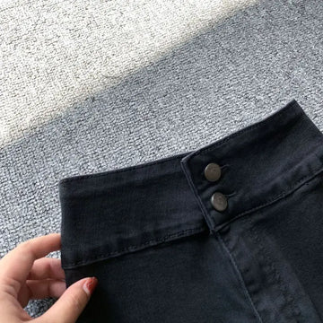 MQTIME  -  American Spicy Girls Black Flare Jeans Women Summer High Waist Slim Fit Elastic Tall and Slim Fishtail Floor Dragging Pants